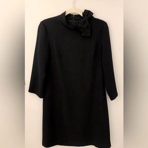 Eliza j size 10 shift dress. Black. Mock collar with bow. Lower to mid thigh
